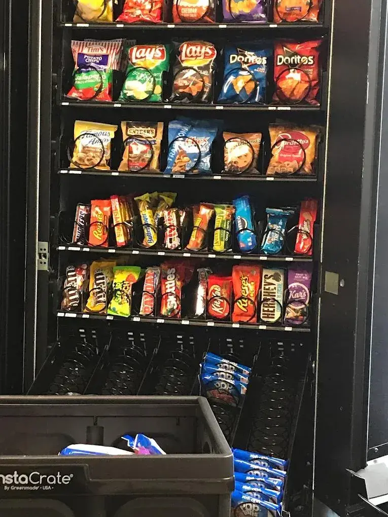 Snack vending machine near me - Fully stocked office snack machine in Chicagoland